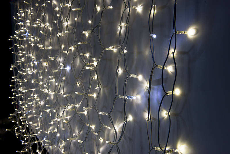 Světelný závěs LED-PLRS-F-3725 teplá bílá+bílá/bk 3m, 925 LED