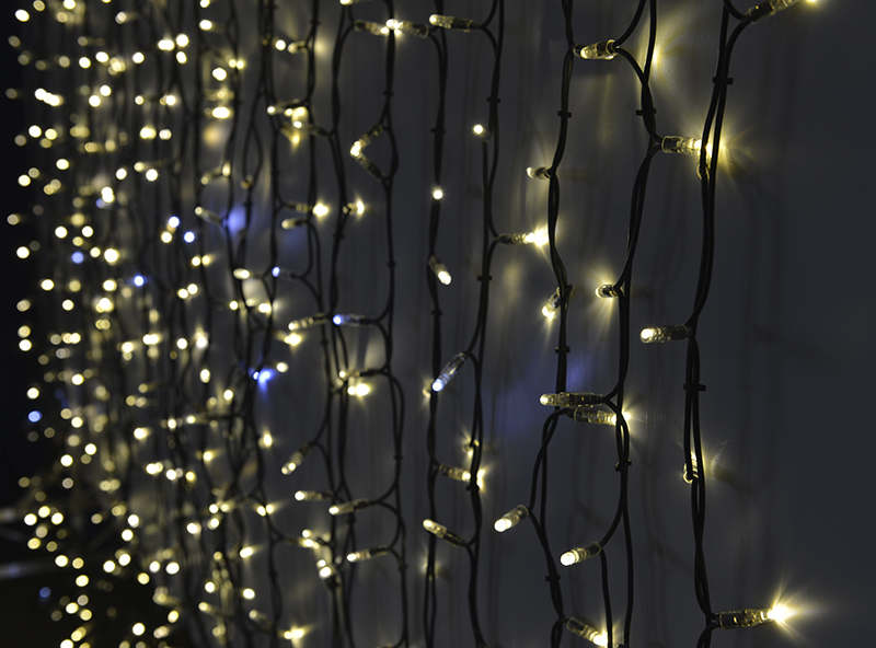 Světelný závěs LED-PLRS-F-3725 teplá bílá+bílá/čk 3m, 925 LED