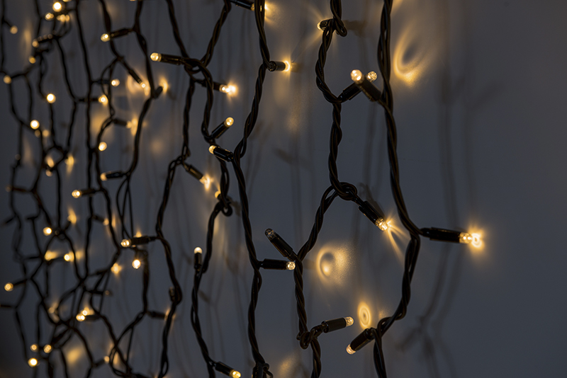 Světelný závěs LEDPLR-F-3813 teplá bílá+teplá bílá/čk 1,5m, 456 LED křížový konektor