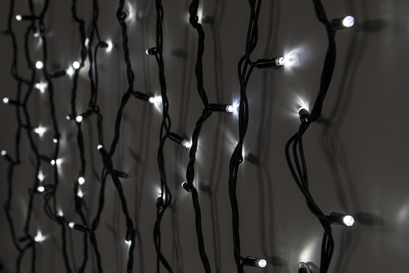 Světelný závěs LEDPLR-F-7620 bílá+bílá/čk 7m, 1520 LED křížový konektor