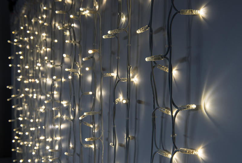 Světelný závěs LED-PLRS-3725 teplá bílá/bk 3m, 925 LED