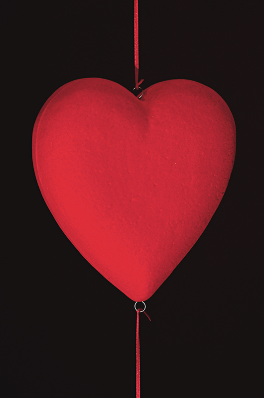 Girlandová 3D srdce 6 ks, závěsná výzdoba