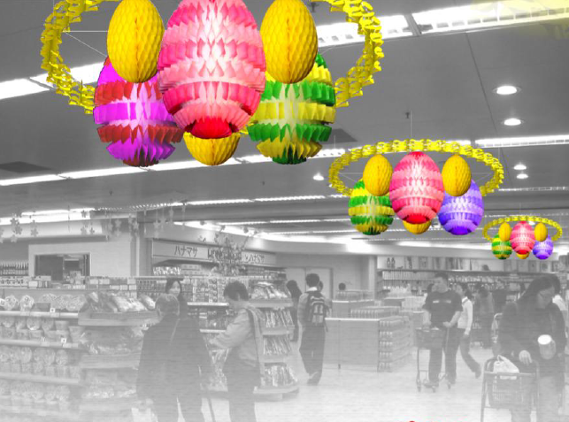 Vajíčko papírové 71 cm růžovofuchsiové