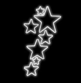 Světelný dekor Pěticípé hvězdy LED 6211 - 163 x 83 cm