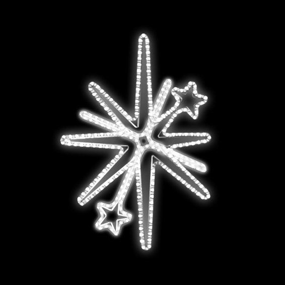 Světelný dekor Vločka s hvězdami LED 6822 - 102x76cm
