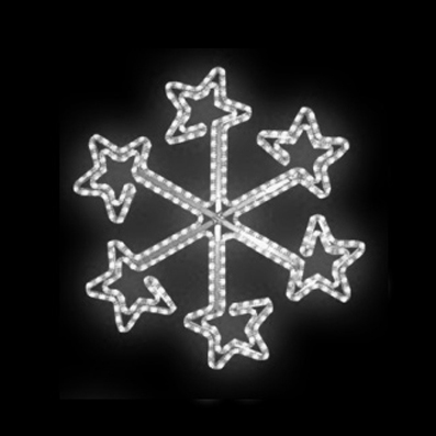 Světelný dekor Hvězda se 6 hvězdami LED 6882 - 80 x 80 cm