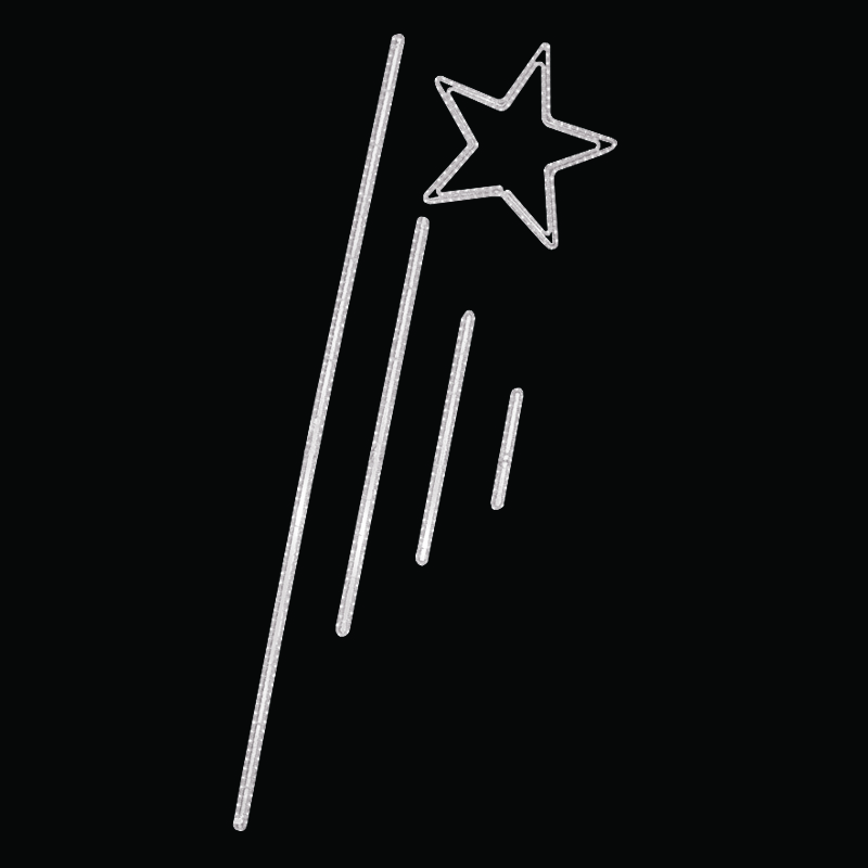 Světelný dekor Čáry s hvězdou LED 7361 - 250 x 121 cm