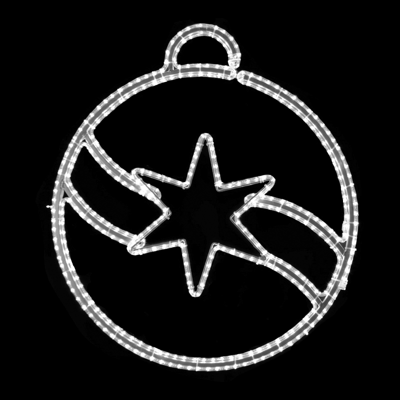 Světelný dekor Koule s hvězdou malá LED 7402 - 90 x 100 cm