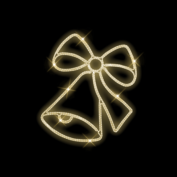 Světelný dekor Zvonek s mašlí LED 7991 - 151 x 131 cm