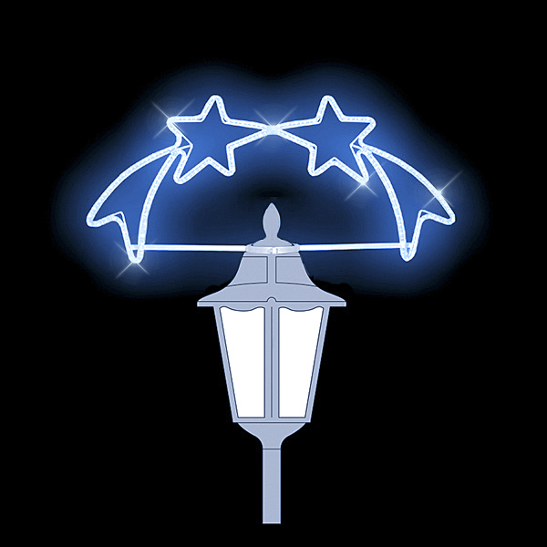 Světelný dekor na lampu Komety krátké LED 80029 - 51 x 126 cm