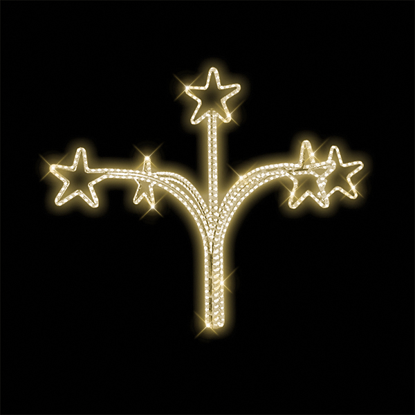 Světelný dekor na lampu 3D gejzír hvězd LED 8071 - 120 x 145 cm