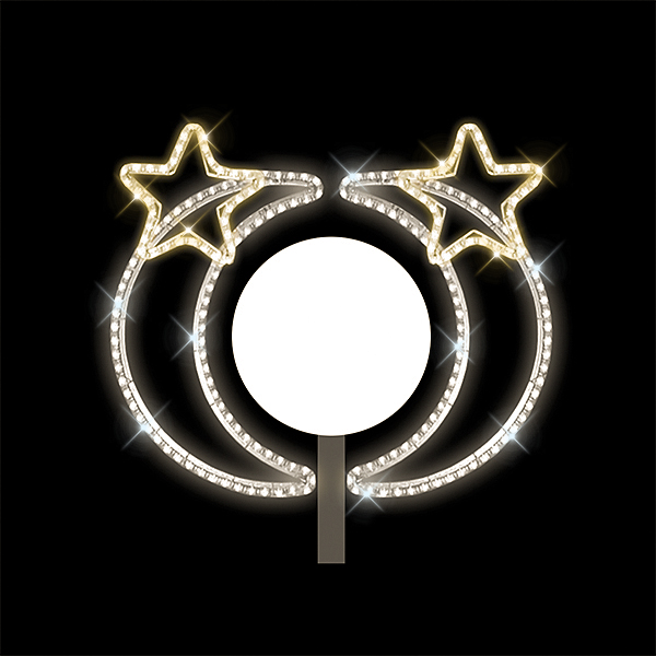 Světelný dekor na lampu Půlměsíce s hvězdami LED 8142 - 77 x 92 cm