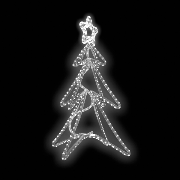 Světelný dekor Strom s hvězdou 3D LED 8232 - 86 x 60 cm