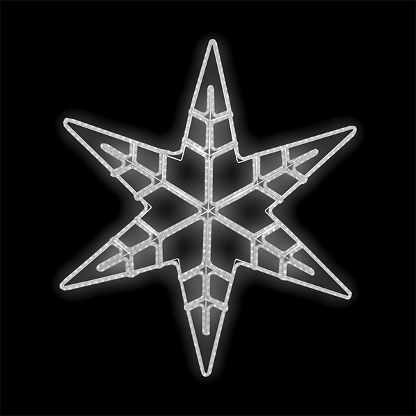 Světelný dekor Hvězda s vločkou LED 8541 - 151 x 127 cm