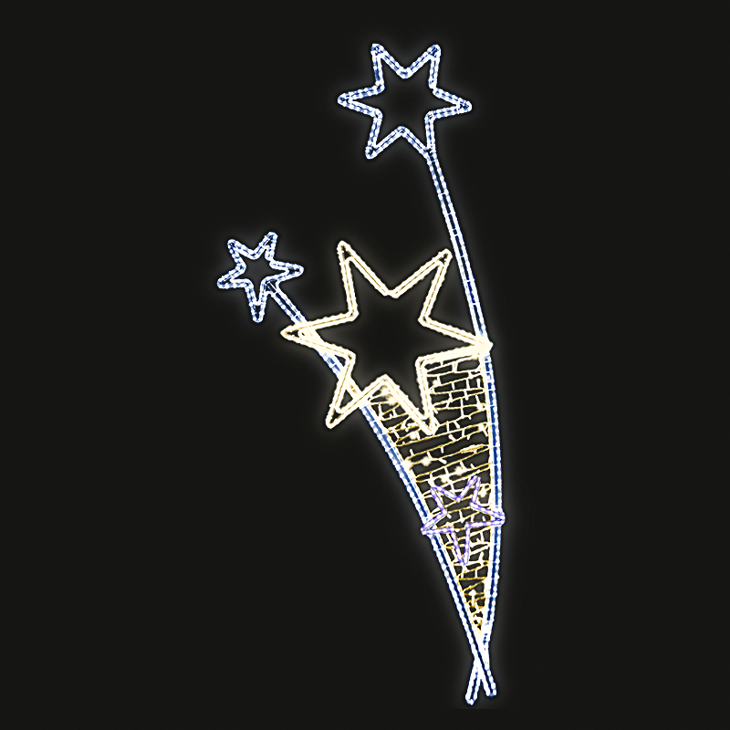 Světelný Dekor hvězdy s výpletem LED 1021 - 272 x 109 cm