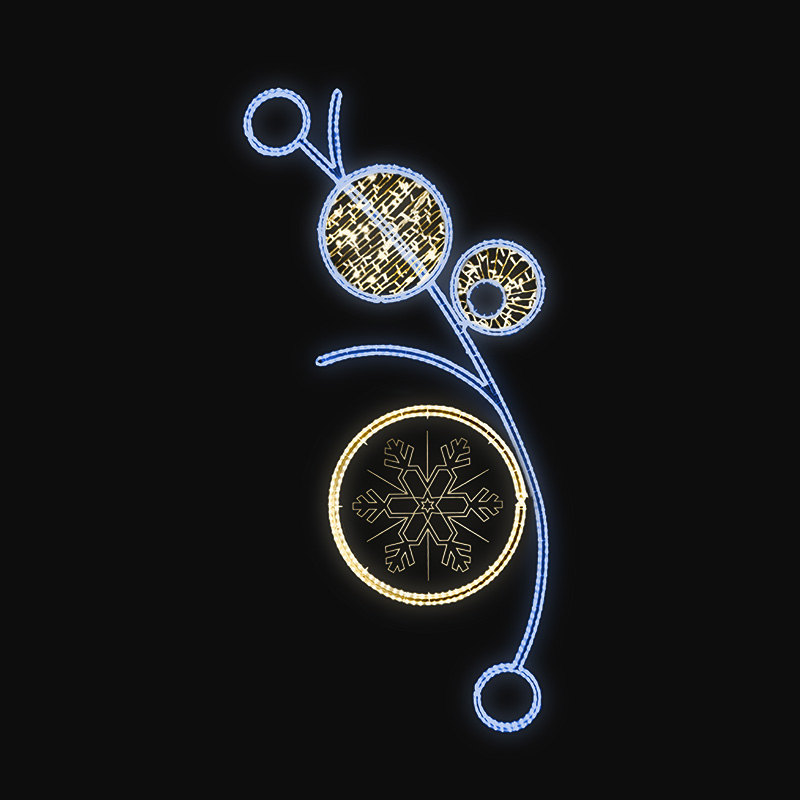 Světelný Dekor kruhy s plastovou vsadkou LED 1041 - 266 x 124 cm