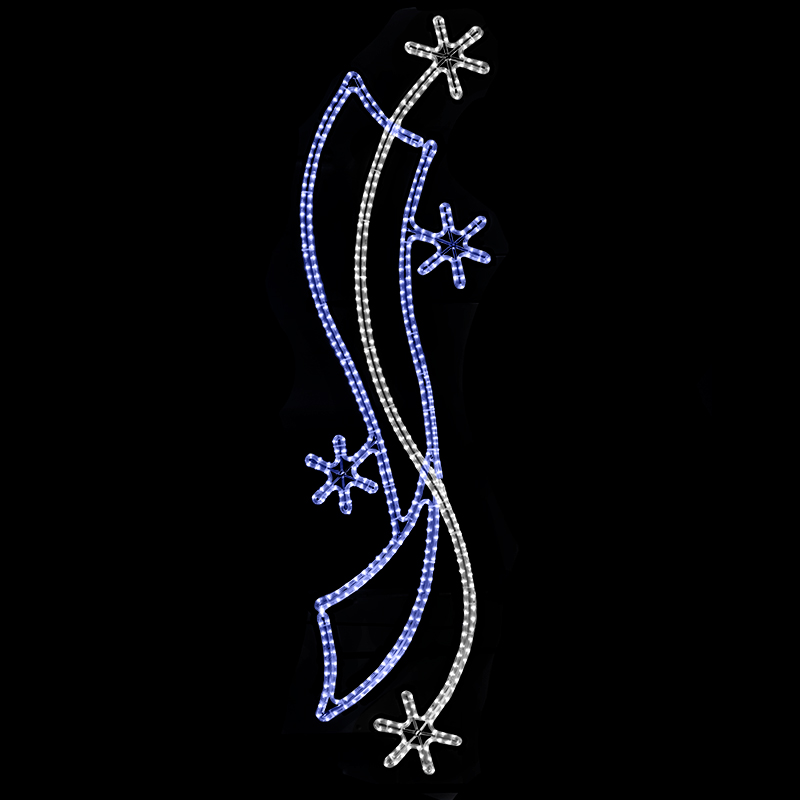 Světelný Dekor Stuha s vločkami LED 1072 - 215 x 59 cm