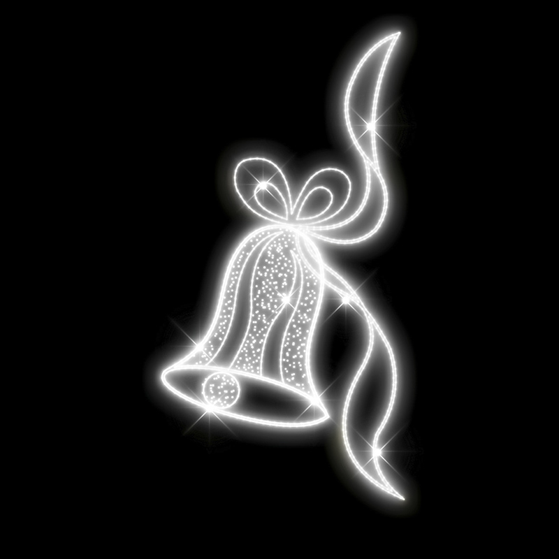 Světelný Dekor zvonek s mašlí LED 1091 - 266 x 144 cm