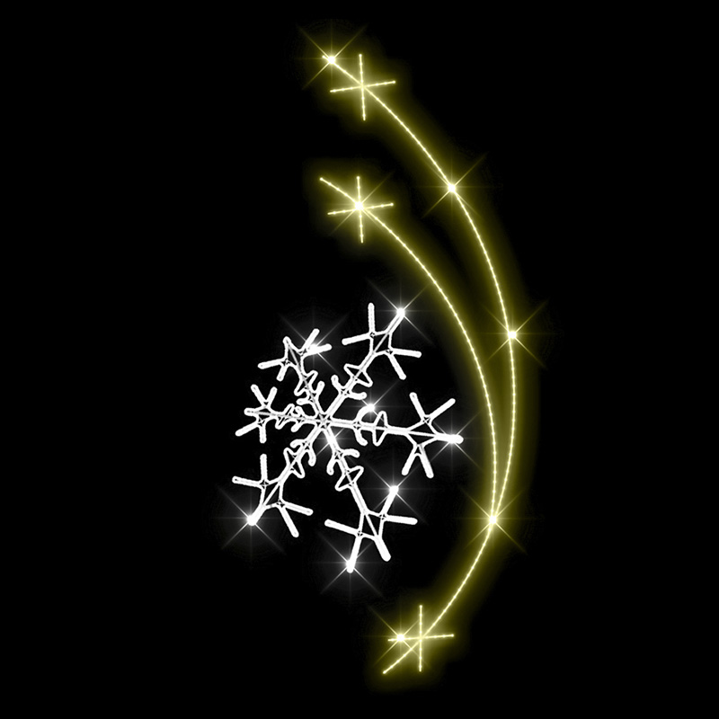 Světelný dekor Vločka na tyčích LED 1121 - 280 x 120 cm