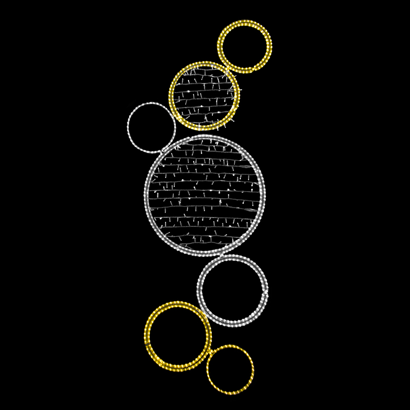 Světelný dekor Kruhy s výpletem LED 1131- 296 x 122 cm