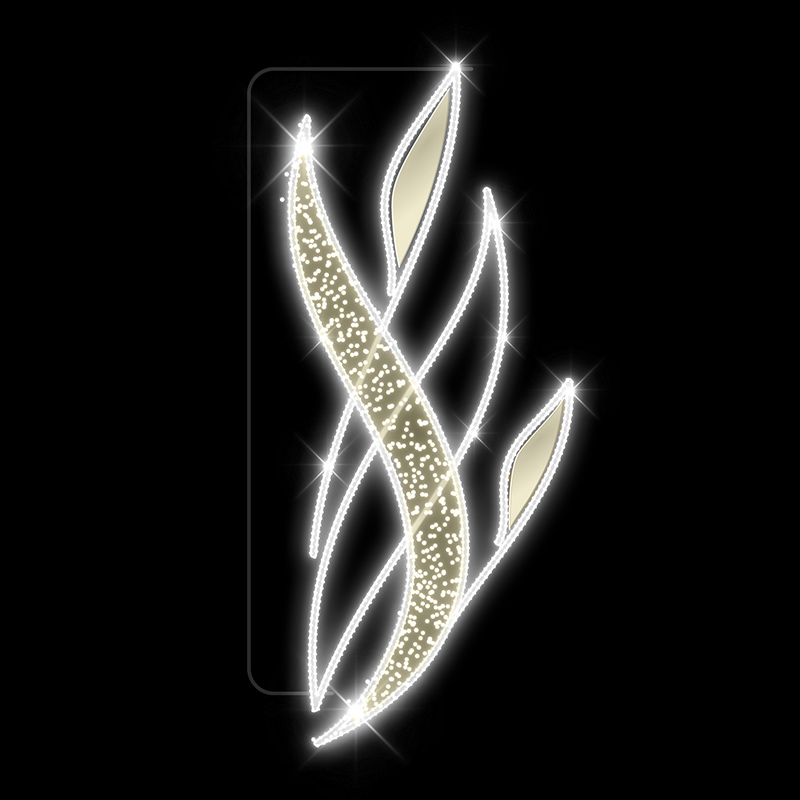 Světelný Dekor Poupata s listy LED 9741 - 297 x 118 cm