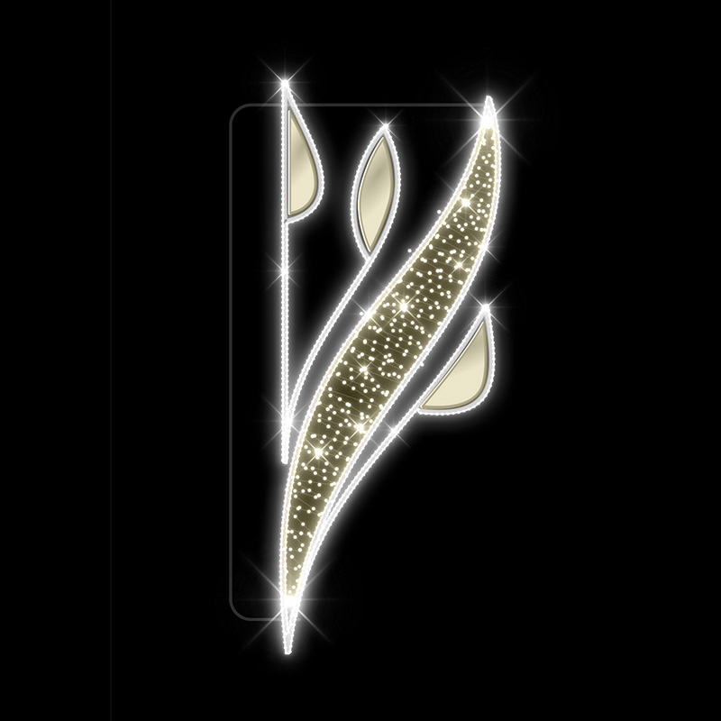 Světelný Dekor Poupata s listem LED 9751 - 290 x 108 cm