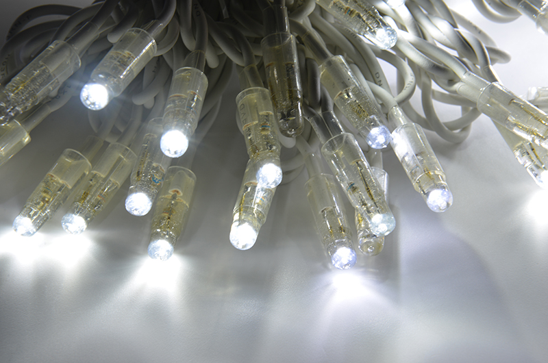 Světelný řetěz LEDPLR-F-200 bílá+bílá/bk 20m, 200 LED