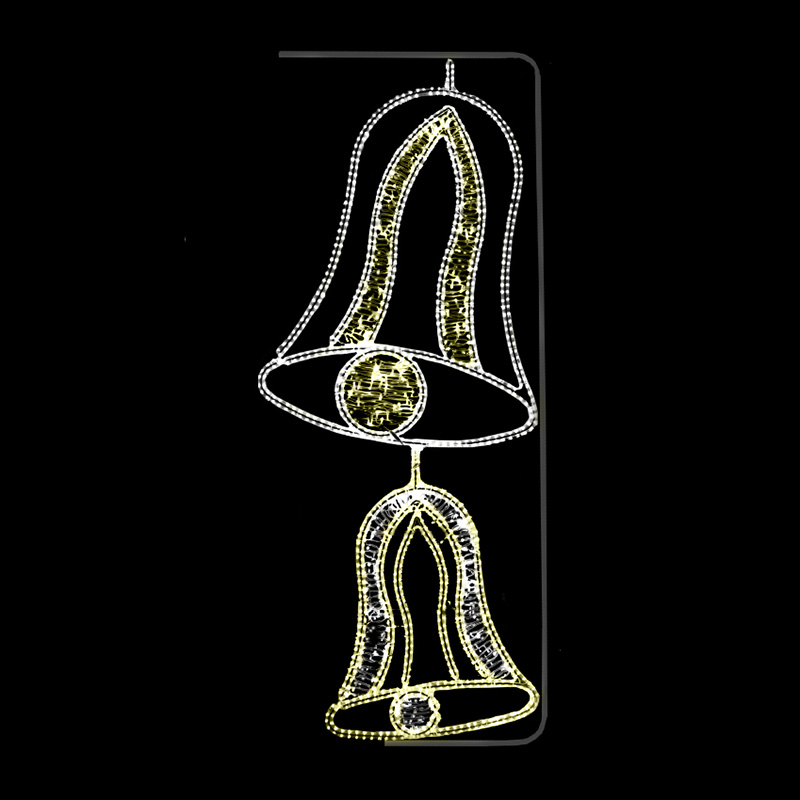 Světelný dekor 2 zvonky LED 1111 - 260 x 108 cm