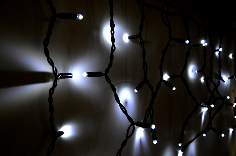 Světelný rampouch LEDICLR-114 bílá/čk 0,5m, 114 LED