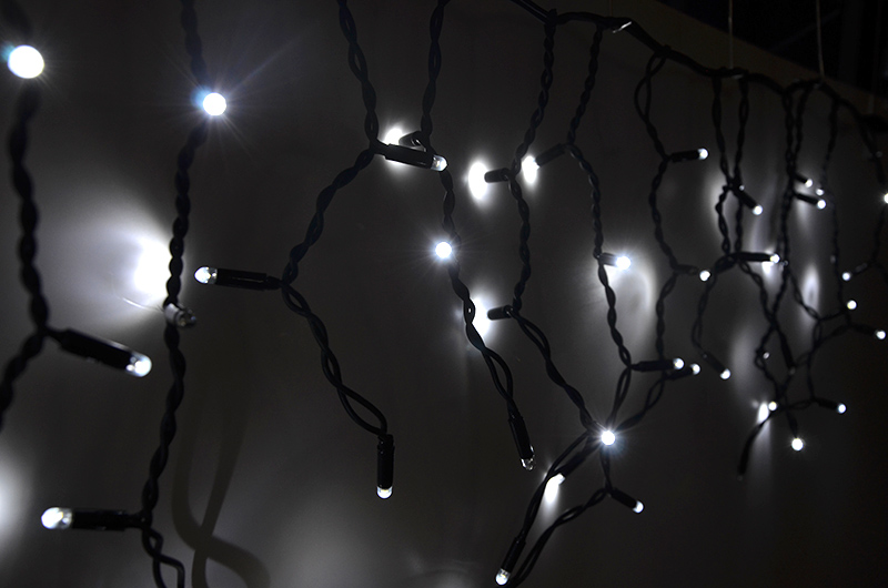 Světelný rampouch LEDICLR-F-114 bílá+bílá/čk 0,5m, 114 LED