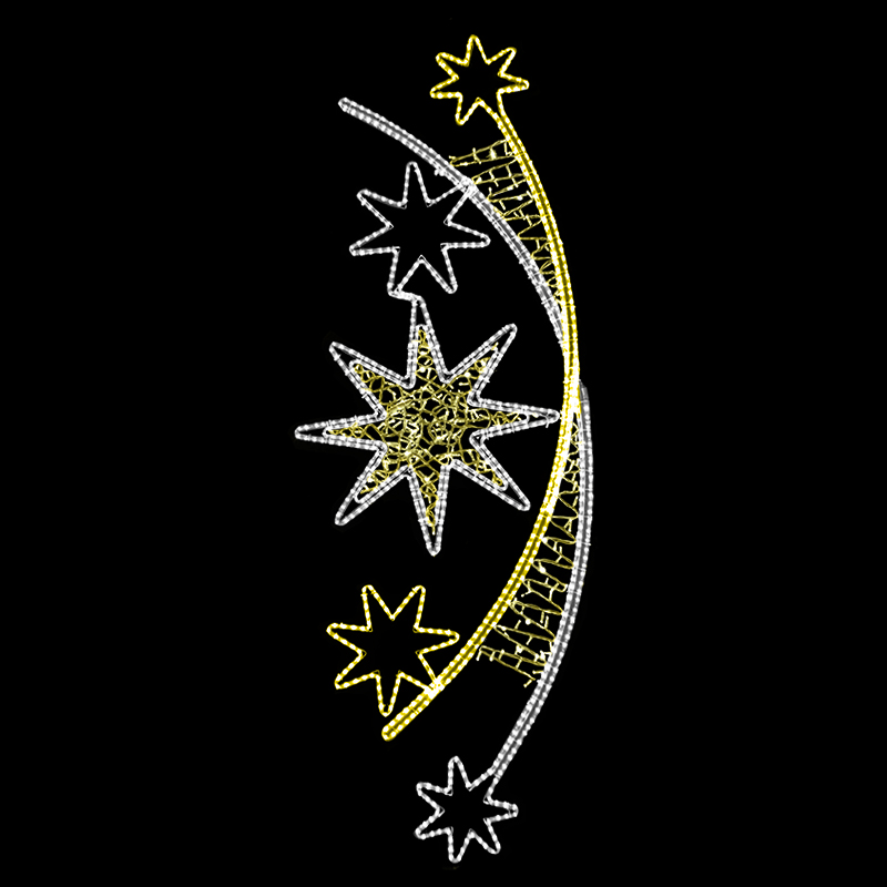 Světelný dekor Hvězdy v oblouku velké LED 1171 - 272 x 96 cm