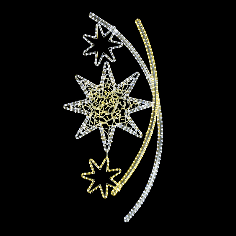 Světelný dekor Hvězdy v oblouku střední LED 1172 - 166 x 69 cm