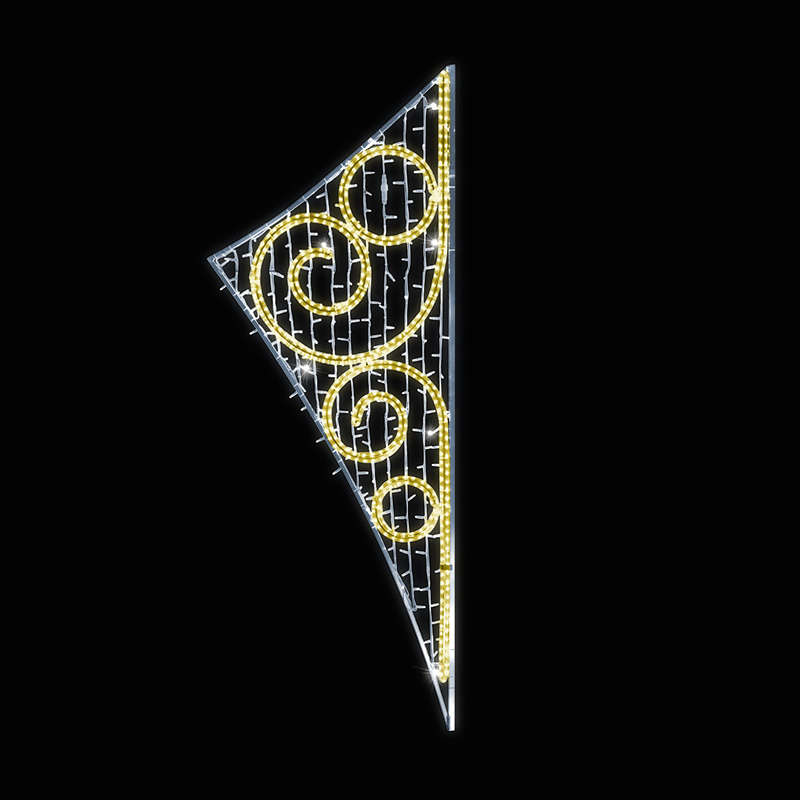 Světelný dekor Trojúhelník s ornamenty malý LED 9792 - 215 x 78 cm