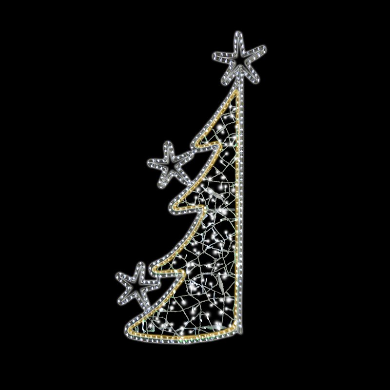 Světelný Dekor zelený stromek LED 1181 - 160 x 81 cm s výpletem