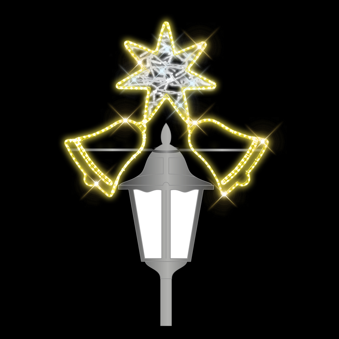 Světelný dekor Hvězda se zvonky LED 86419 - 115 x 98 cm