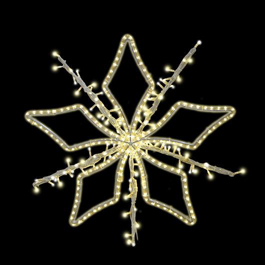 Světelný Dekor hvězda 5ti cípá s výpletem LED 1282V - 95 x 95 cm