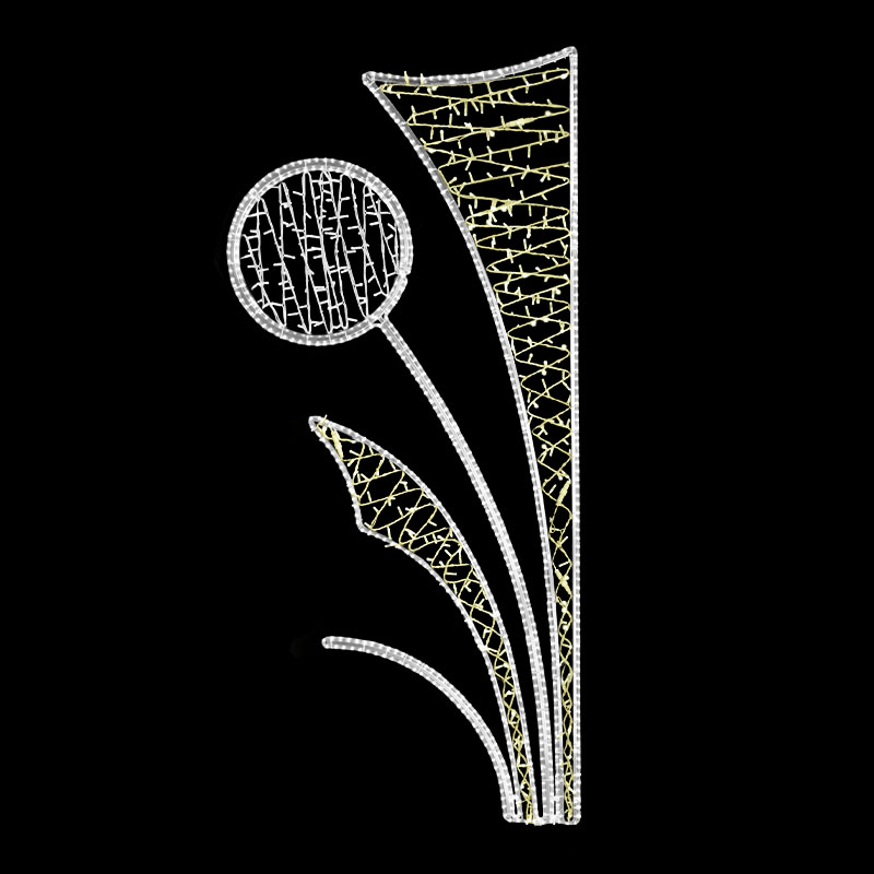 Světelný Dekor kruh v listech s výpletem velký LED 1221 - 264 x 122 cm