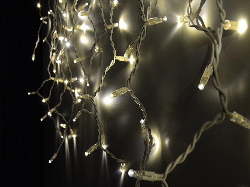 Světelný rampouch LED-RPL-100 teplá bílá/bk 0,7m, 100 LED