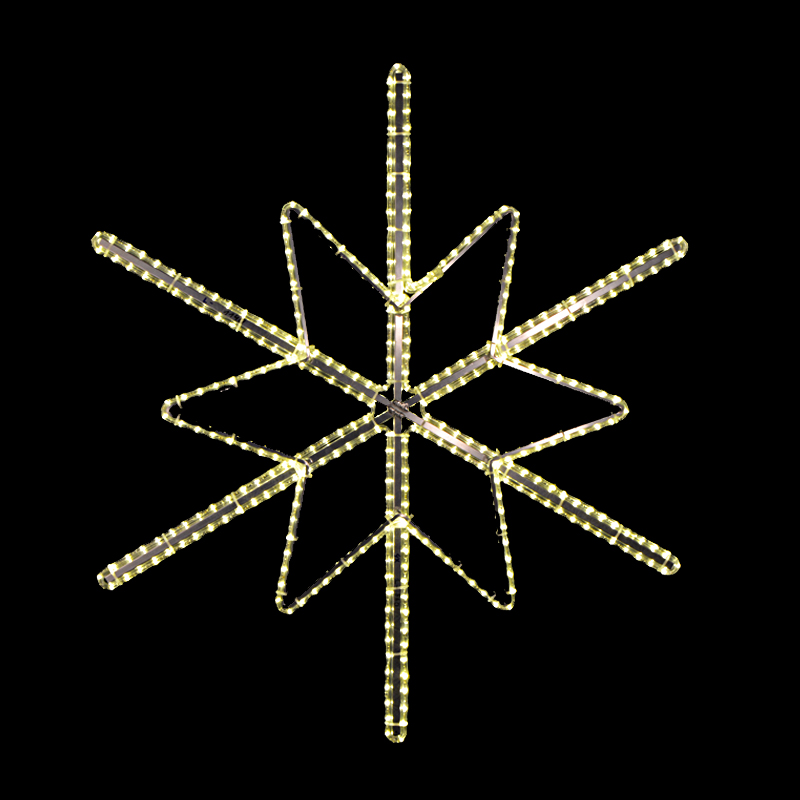 Hvězda s vločkou velká dekorace LED 1471 - 126 x 115 cm