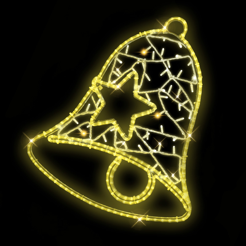 Zvonek s hvězdou dekorace LED 6632 - 85 x 84 cm s výpletem