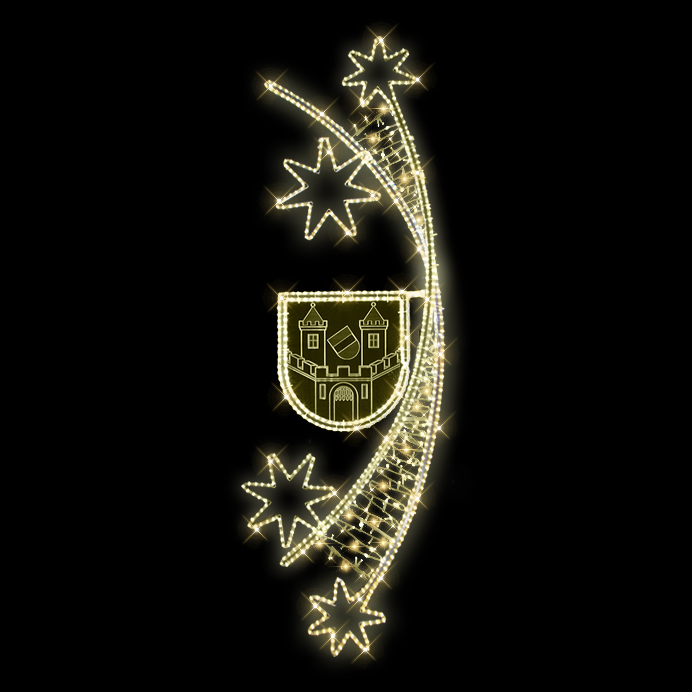 Dekorace hvězdy s oblohou s erbem LED 1321 E - 272 x 75 cm