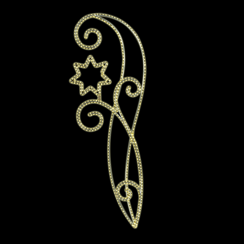 Světelný Dekor esíčko s hvězdou s výpletem střední LED 1202 - 210 x 76 cm