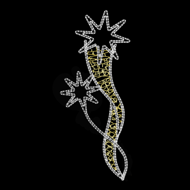 Světelný Dekor hvězdy ve vlnkách LED 1192 - 185 x 77 cm