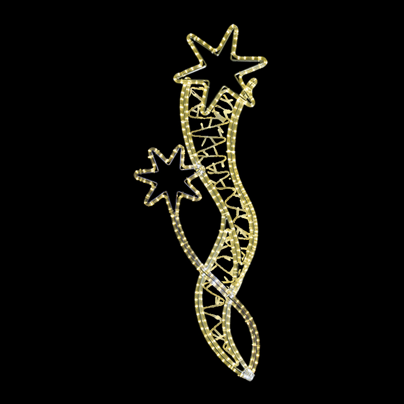 Světelný Dekor hvězdy ve vlnkách malé LED 1193 - 139 x 53 cm