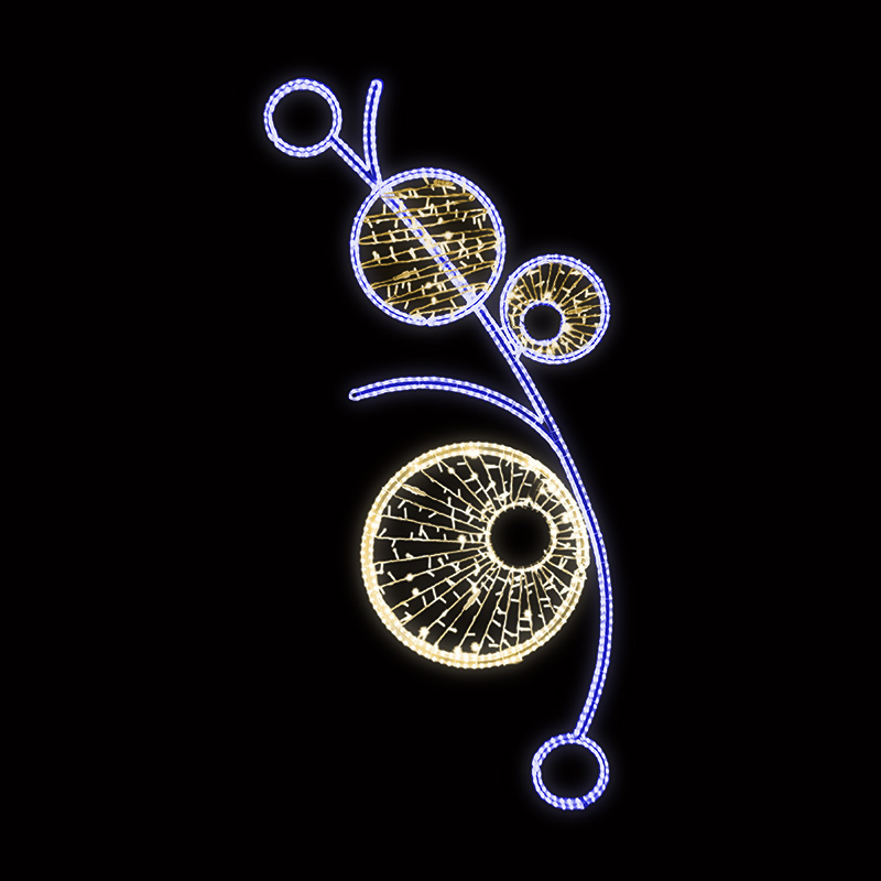 Světelný Dekor kruhy s výpletem LED 1051 - 268 x 124 cm
