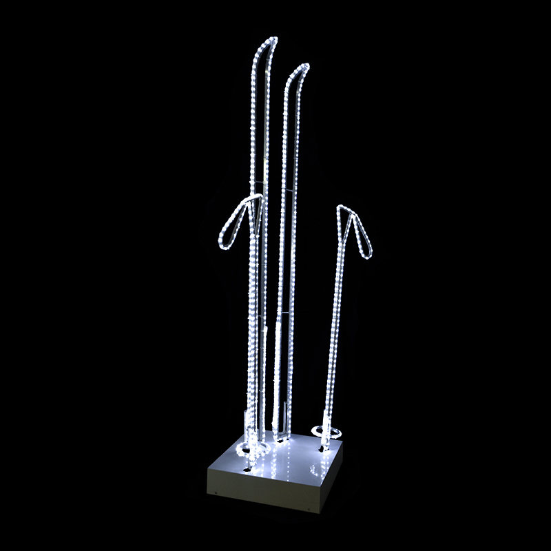 LED 3D lyže s hůlkami - N23/19 - 227 x 101 cm