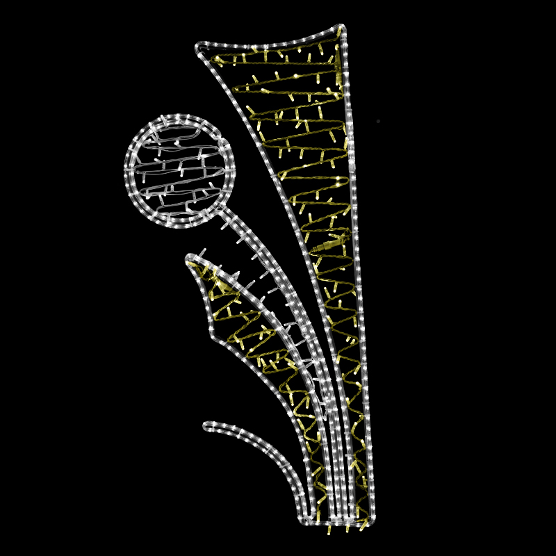 Světelný Dekor kruh v listech malý LED 1223 - 144 x 70 cm