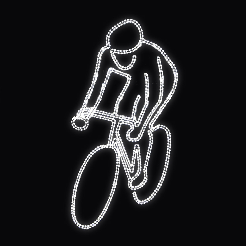 LED dekor cyklista N8/20 - 209 x 106 cm s výpletem