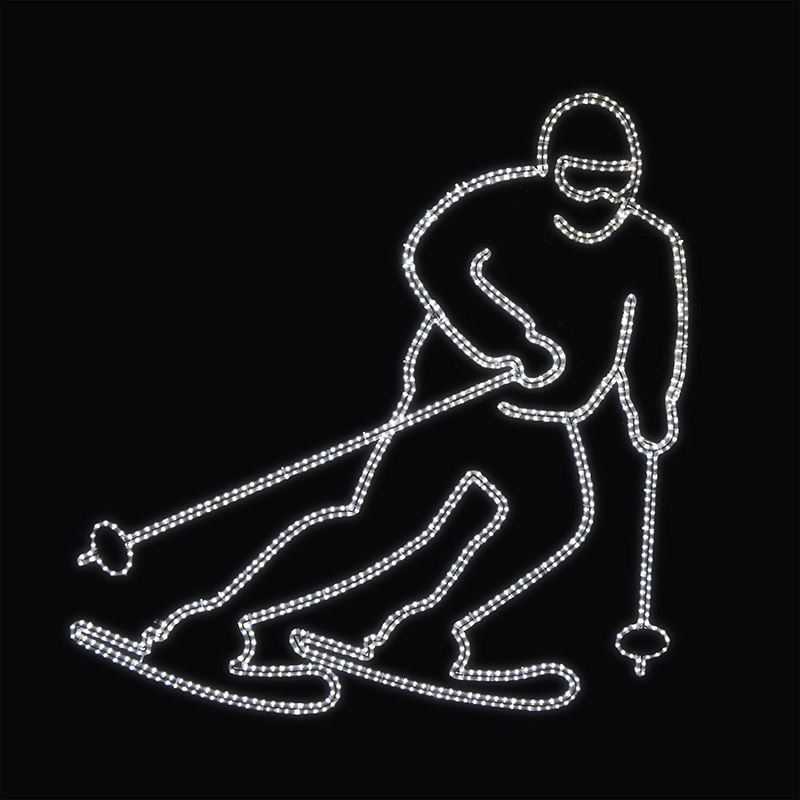 LED dekor lyžař N14/20 - 188 x 183 cm s výpletem