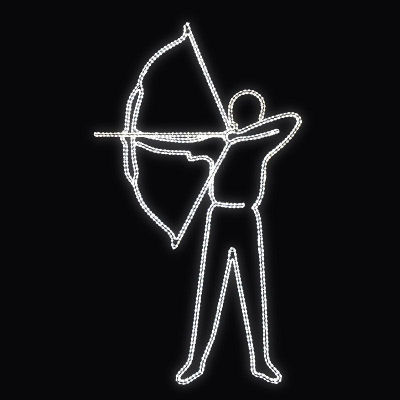 LED dekor lukostřelec N17/20 - 256 x 149 cm s výpletem